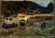 Albert Bierstadt Fishing Boats at Capri USA oil painting artist